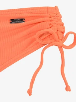 Bas de maillot de bain coupe haute en polyamide recyclé avec lien ajustable