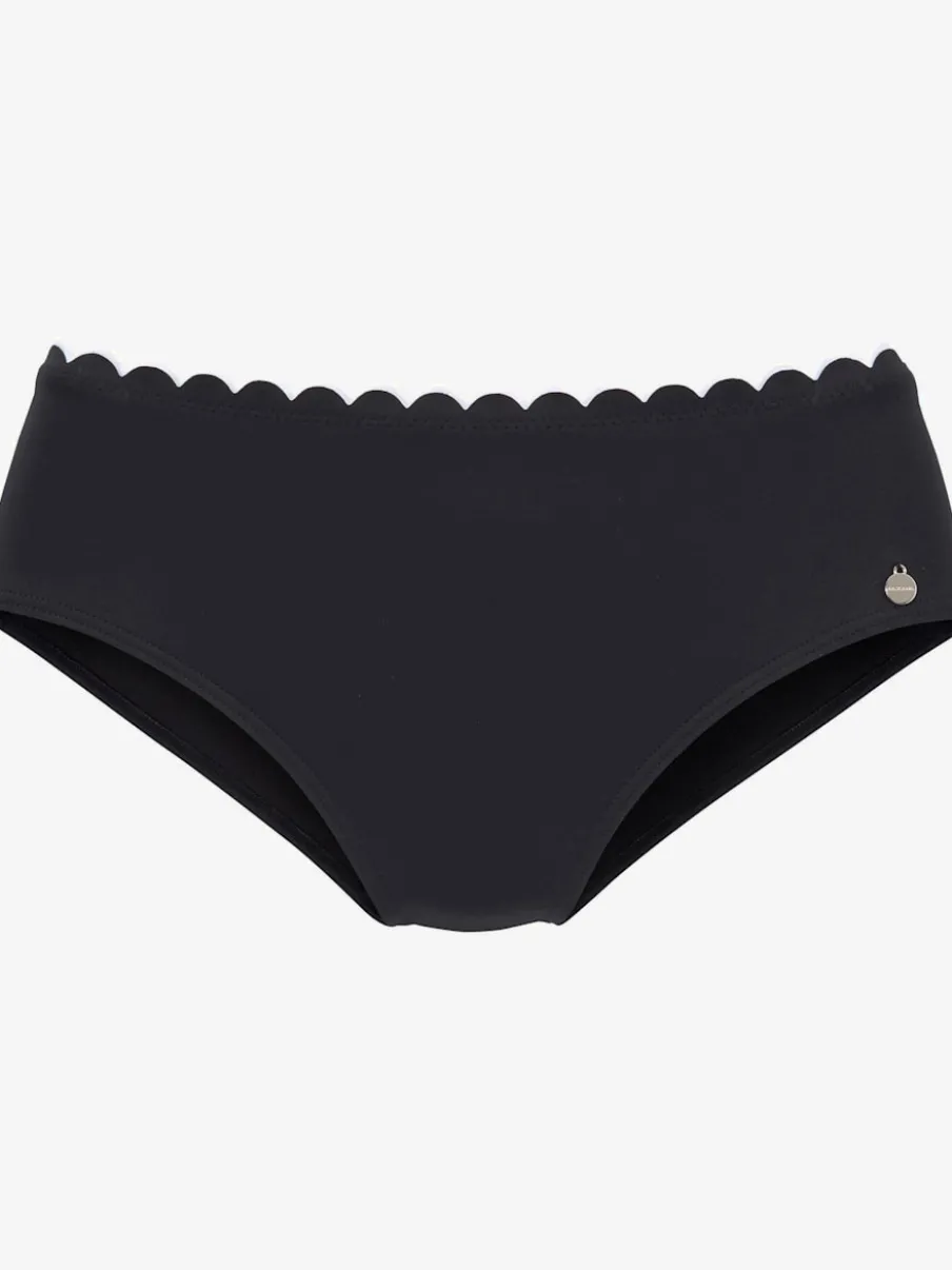 Bas de maillot de bain à double bordure cocotte avec larges barrettes latérales