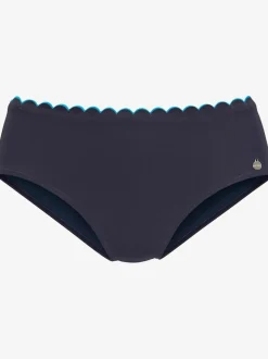 Bas de maillot de bain à double bordure cocotte avec larges barrettes latérales