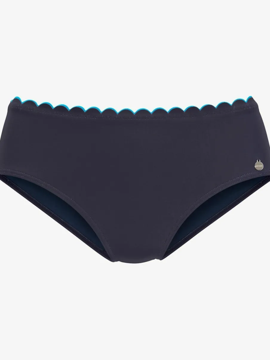 Bas de maillot de bain à double bordure cocotte avec larges barrettes latérales