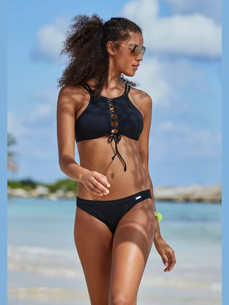 Bas de maillot de bain en microfibre douce à coupe classique avec doublure polyester