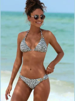 Bas de maillot de bain en polyamide avec anneaux latéraux