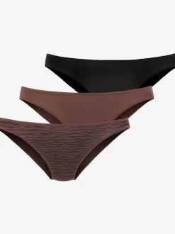 Bas de maillot de bain finitions élastiques et plates à la taille et aux échancrures