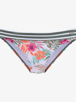 Bas de maillot de bain floral avec ceinture à revers et motifs tendance