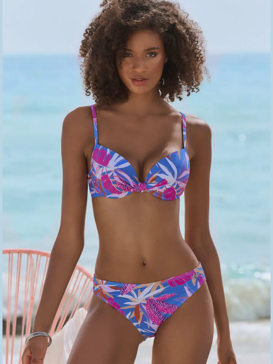 Bas de maillot de bain floral avec coupe classique en polyamide recyclé