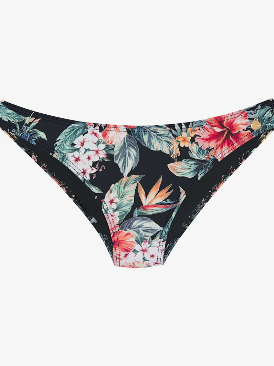 Bas de maillot de bain floral à coupe brésilienne avec polyamide recyclé