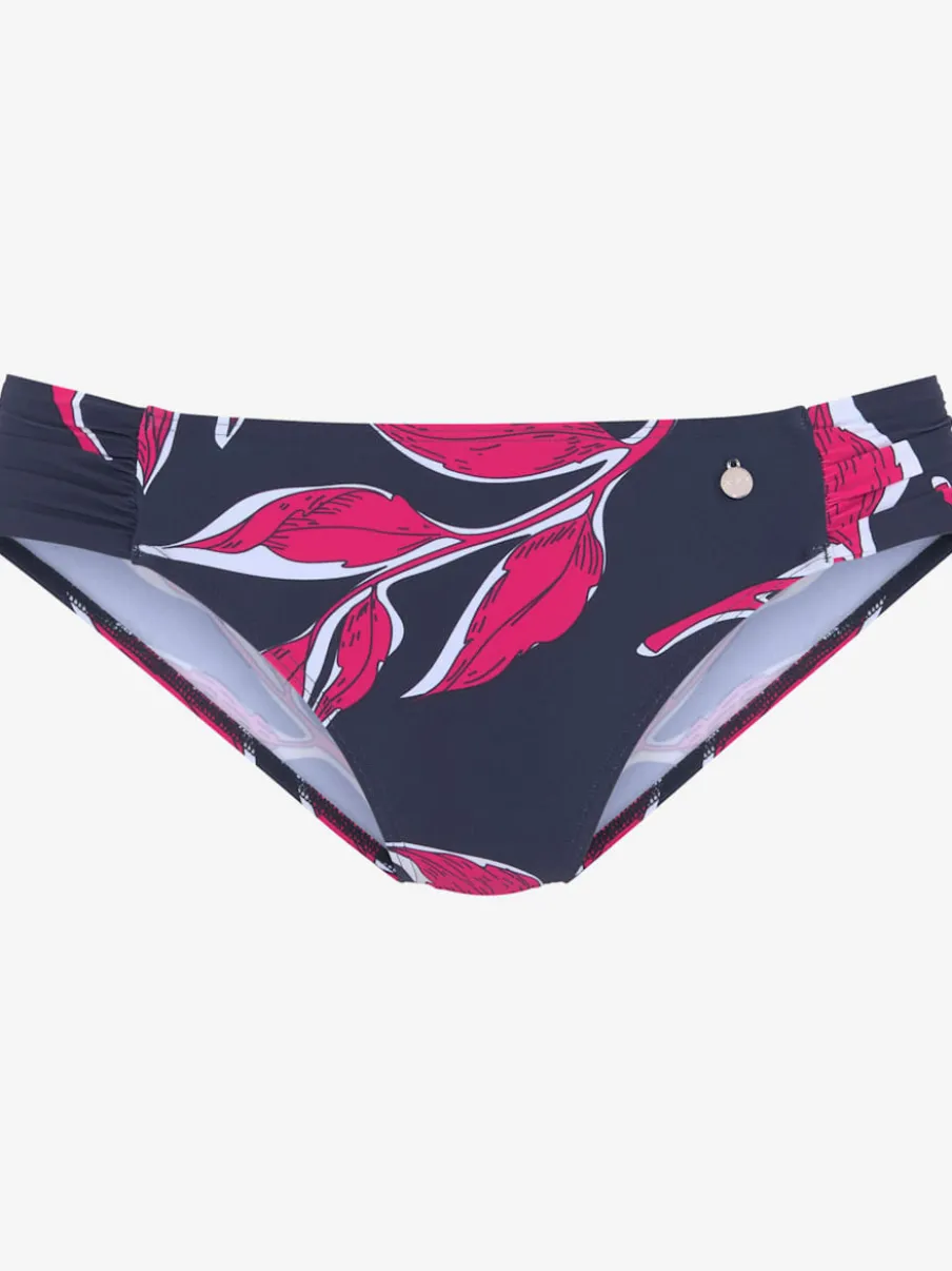 Bas de maillot de bain imprimé avec fronces sur les côtés