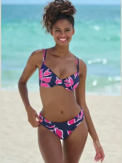 Bas de maillot de bain imprimé avec motifs floraux et microfibre douce