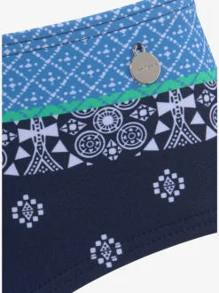 Bas de maillot de bain imprimé avec coupe haute latérale et soutien-gorge à bretelles