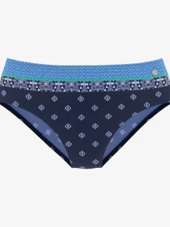Bas de maillot de bain imprimé avec coupe haute latérale et soutien-gorge à bretelles