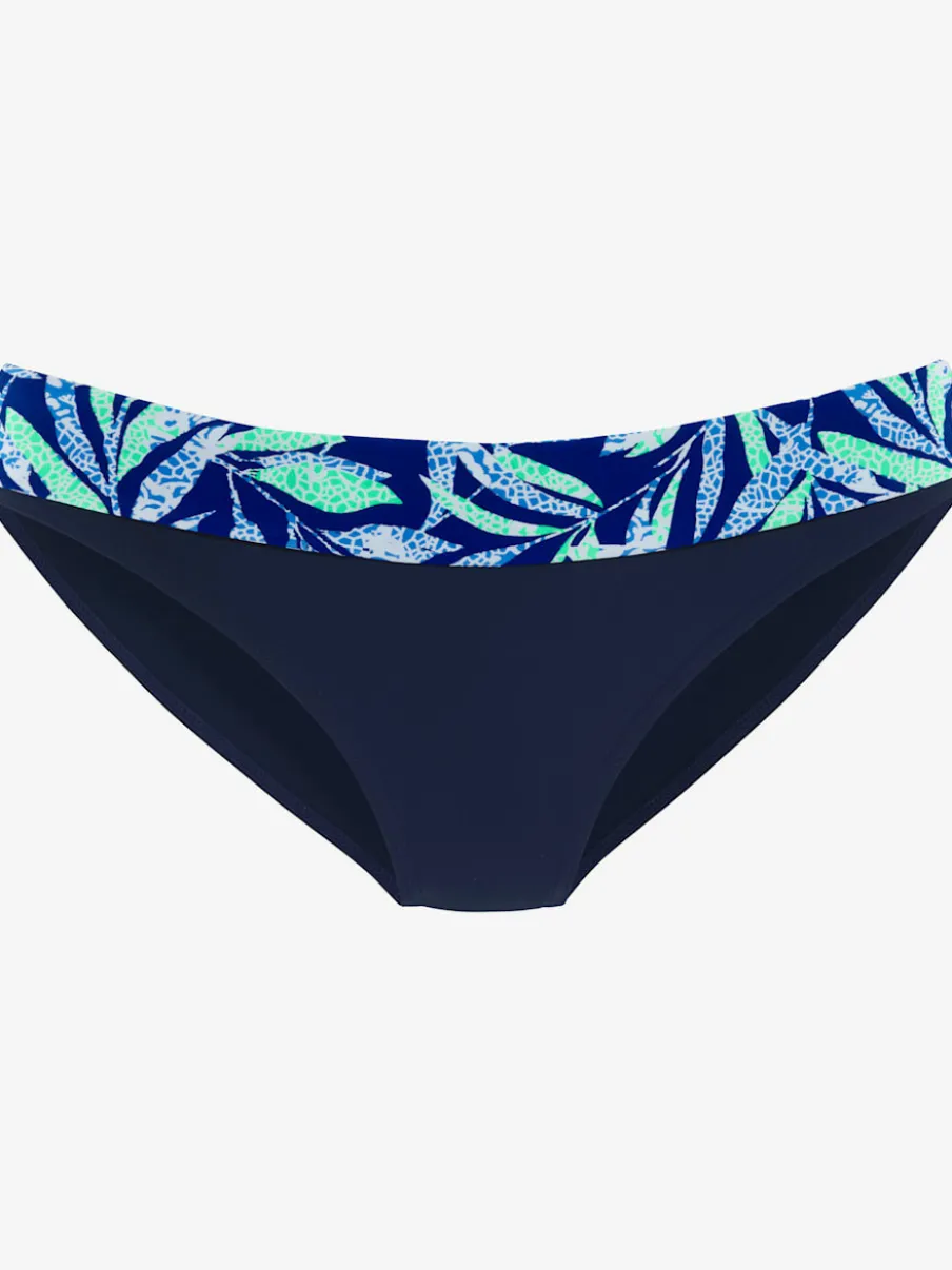 Bas de maillot de bain à imprimé floral et ceinture à revers