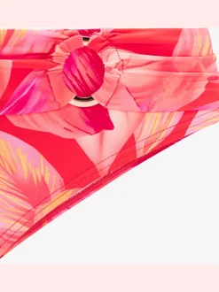 Bas de maillot de bain à imprimé floral avec ceinture à revers