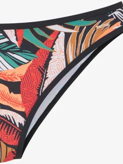 Bas de maillot de bain imprimé feuilles tendance avec détails contrastés