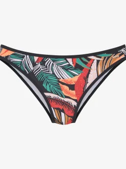 Bas de maillot de bain imprimé feuilles tendance avec détails contrastés
