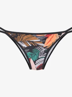 Bas de maillot de bain imprimé feuilles tendance avec détails contrastés