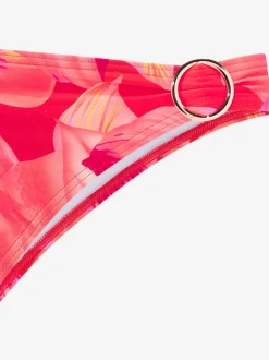 Bas de maillot de bain à imprimé floral avec anneaux décoratifs