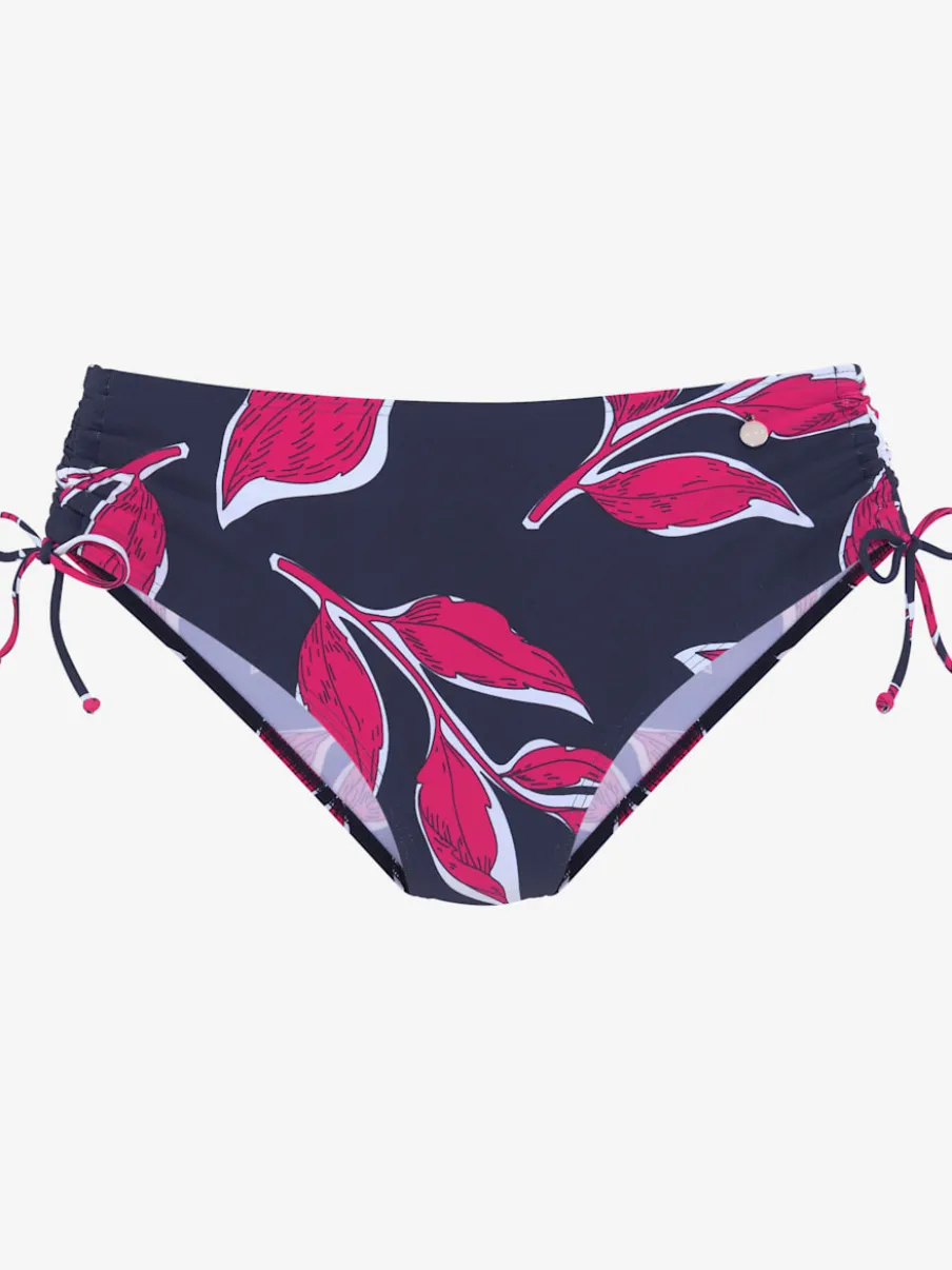 Bas de maillot de bain à imprimé feuilles et ajustable sur les côtés
