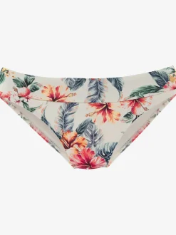Bas de maillot de bain à imprimé floral et ceinture à revers
