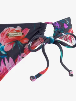 Bas de maillot de bain à imprimé floral avec liens nouables sur les côtés