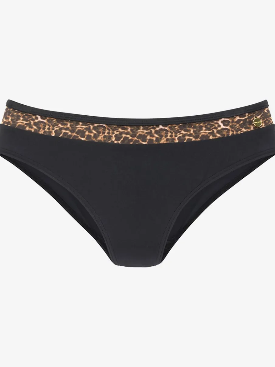 Bas de maillot de bain à imprimé léopard et taille haute