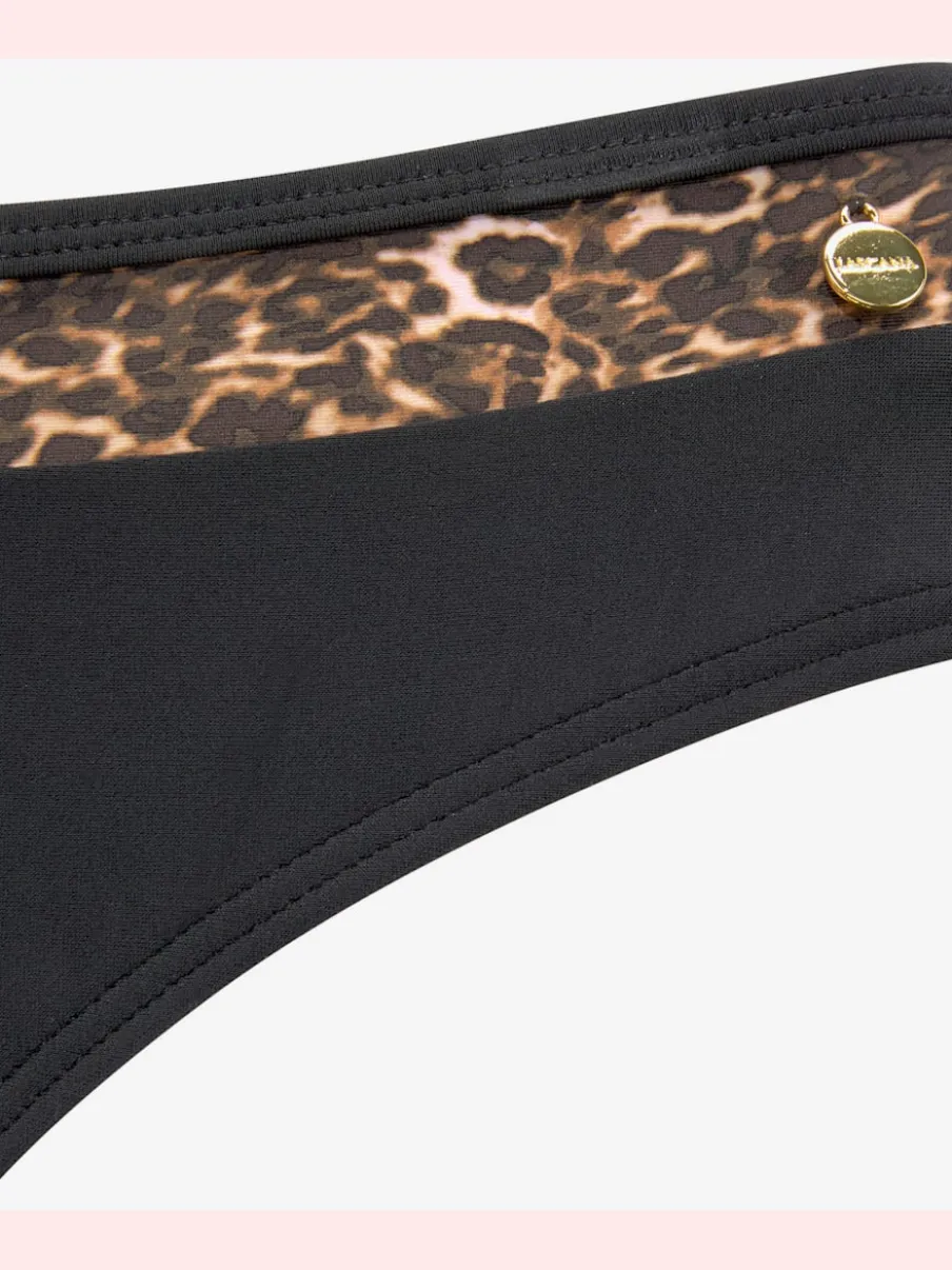 Bas de maillot de bain à imprimé léopard et taille haute