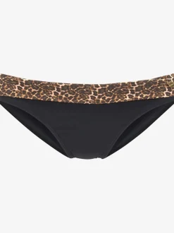 Bas de maillot de bain à imprimé léopard et ceinture à revers