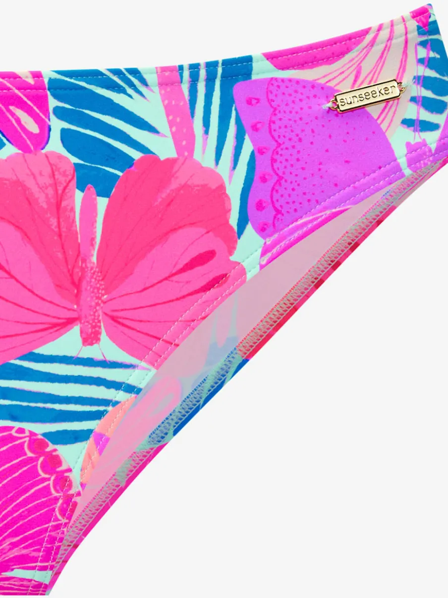 Bas de maillot de bain à imprimé papillons en microfibre douce