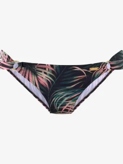Bas de maillot de bain à imprimé tropical avec anneaux dorés
