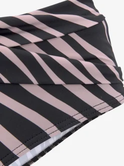 Bas de maillot de bain à imprimé zébré avec ceinture à revers