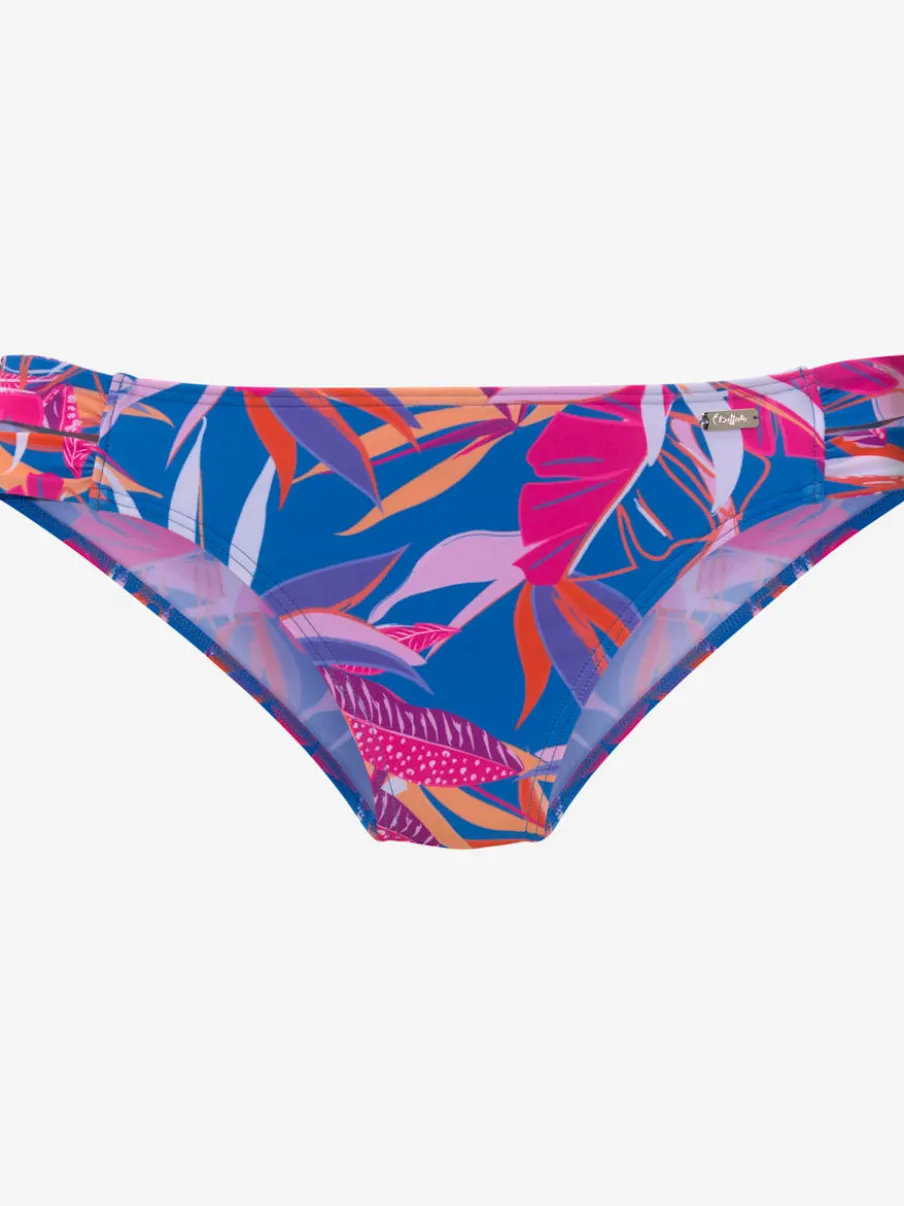 Bas de maillot de bain à motif floral avec bandes latérales larges