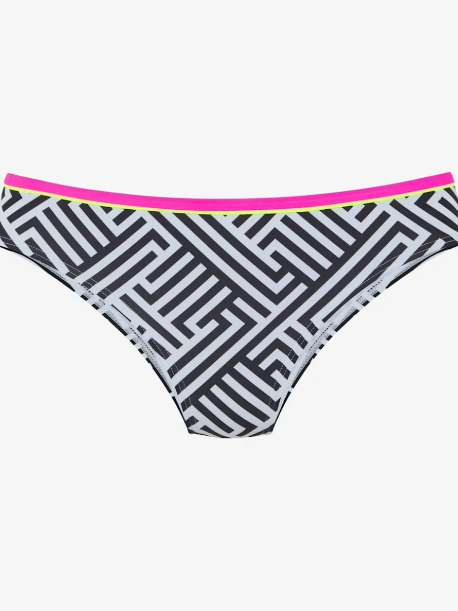 Bas de maillot de bain à motif graphique et ceinture colorée