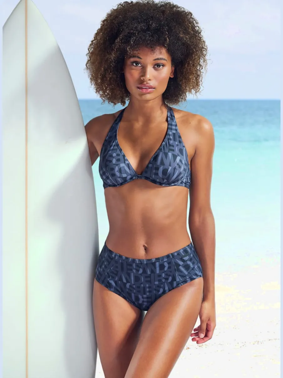 Bas de maillot de bain à motifs et coupe taille haute