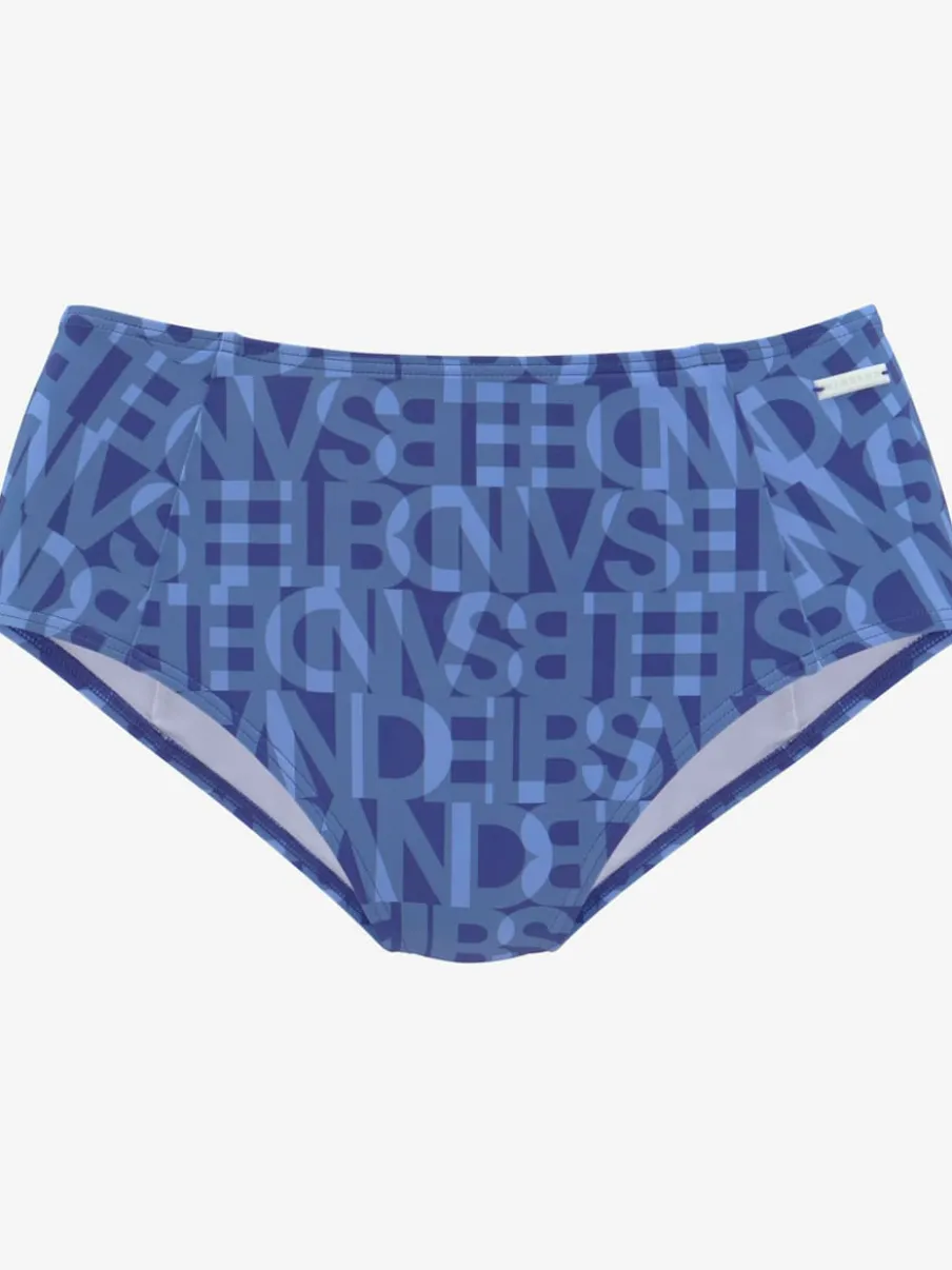 Bas de maillot de bain à motifs et coupe taille haute