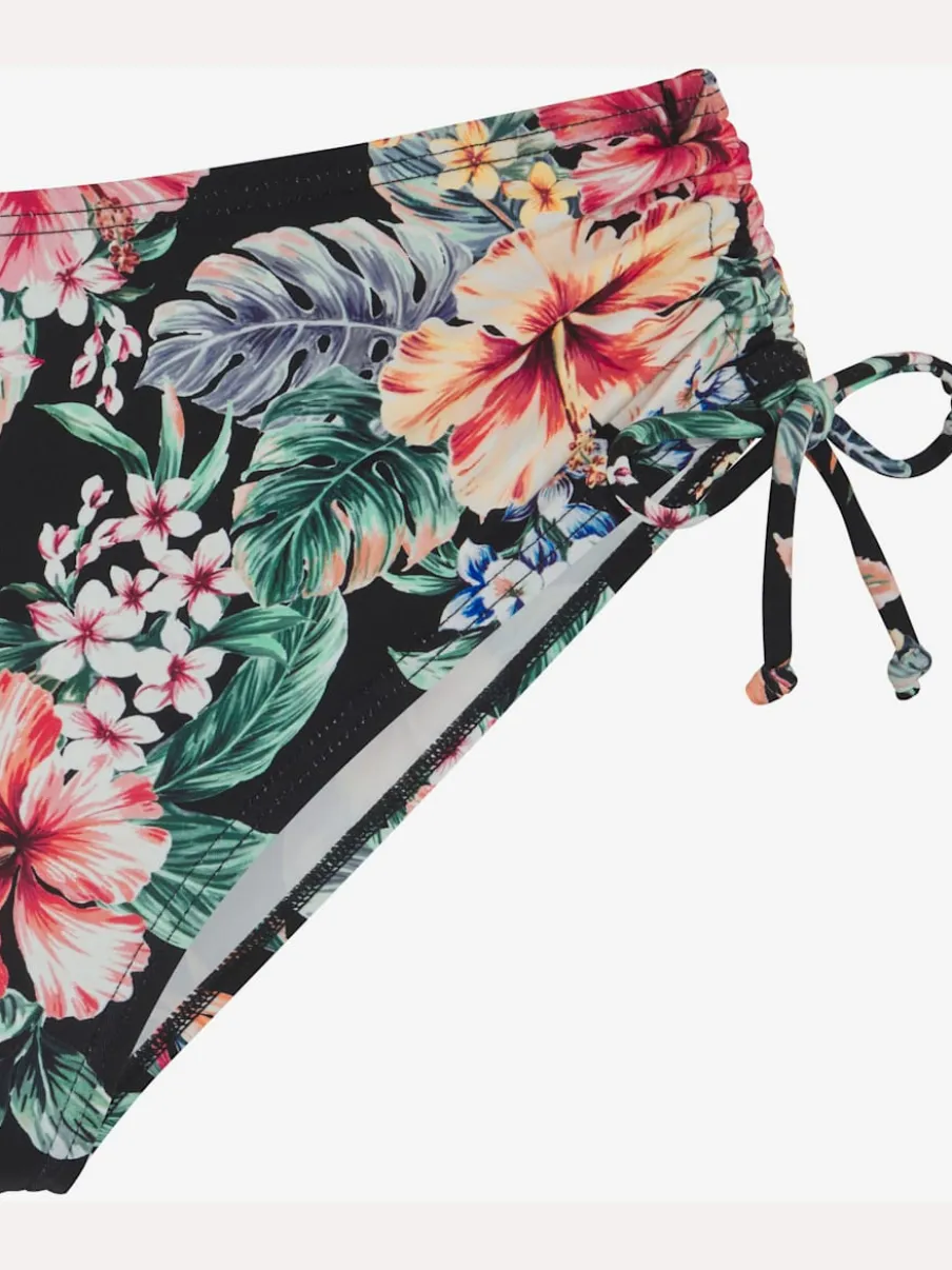Bas de maillot de bain à motifs floraux avec coupe haute et réglable