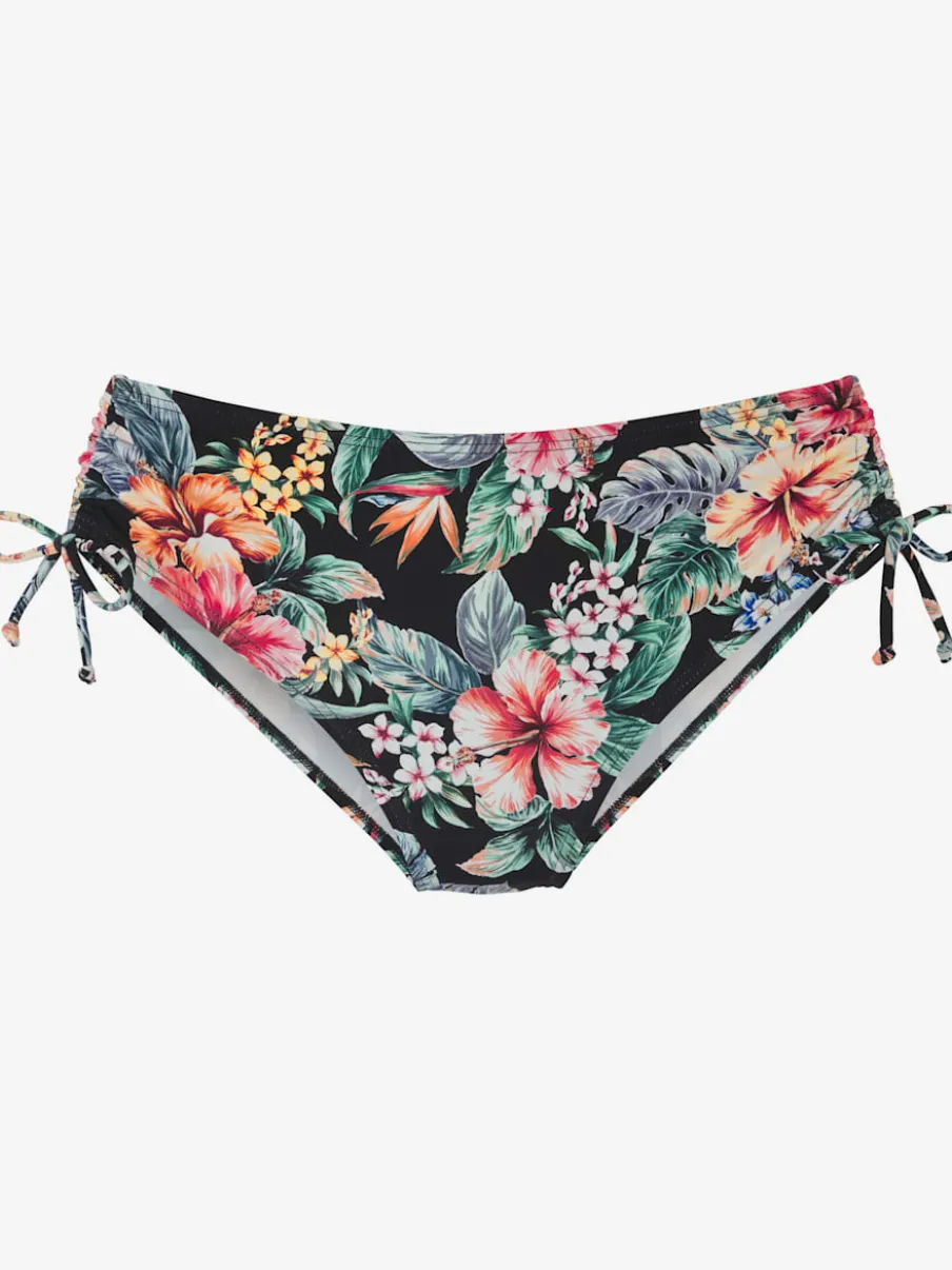Bas de maillot de bain à motifs floraux avec coupe haute et réglable