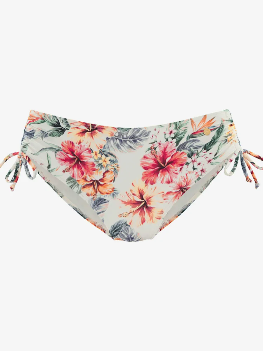 Bas de maillot de bain à motifs floraux avec coupe haute et réglable