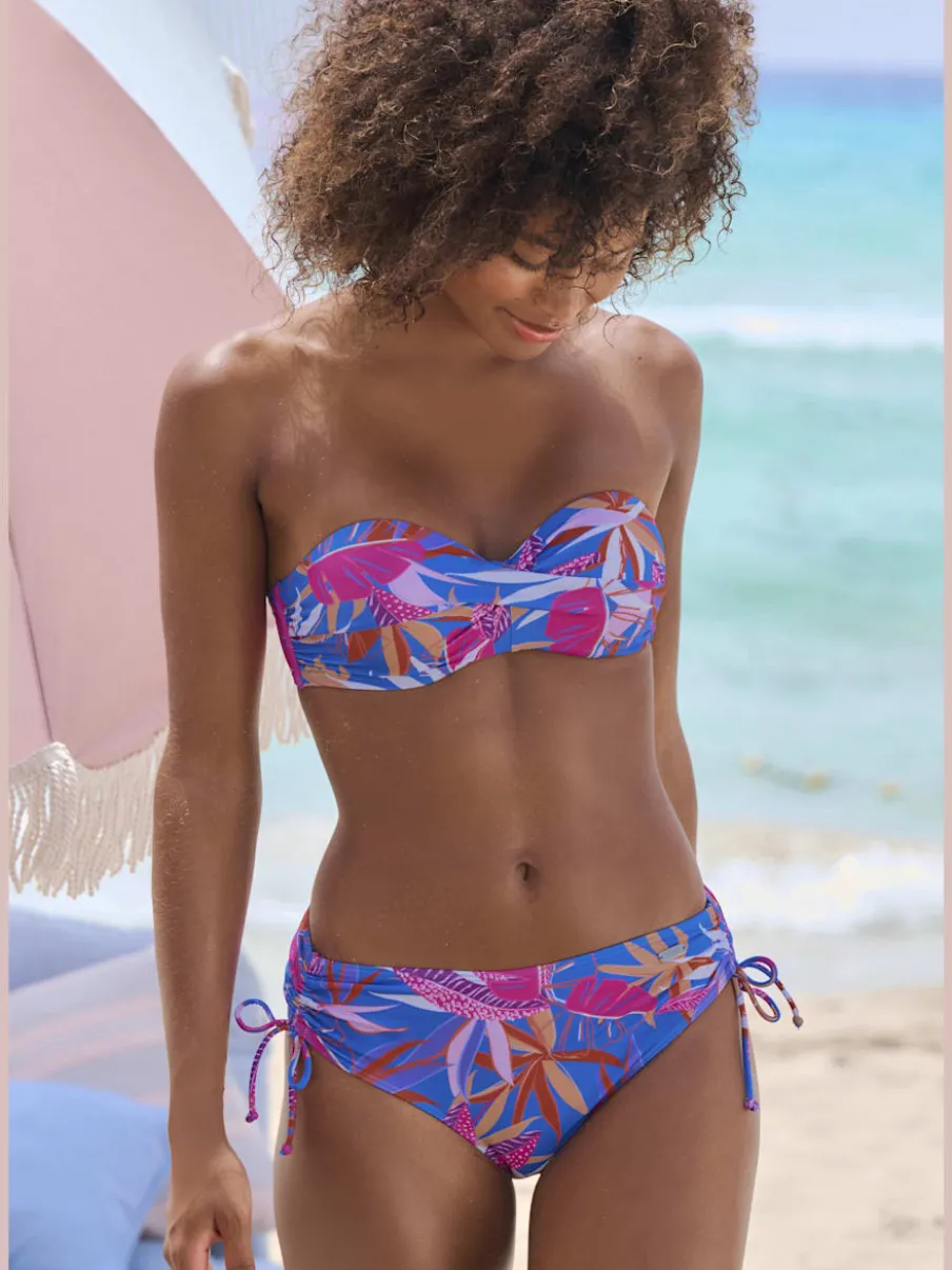 Bas de maillot de bain à motifs floraux réglable sur les côtés