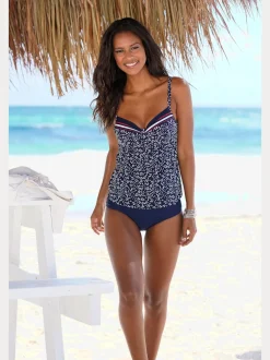 Bas de maillot de bain à motifs fleuris et coupe légèrement haute