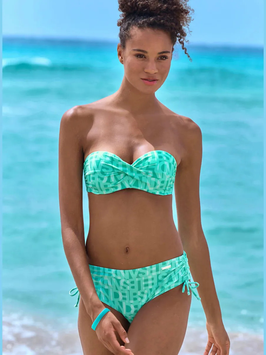 Bas de maillot de bain à motifs réglable et taille haute