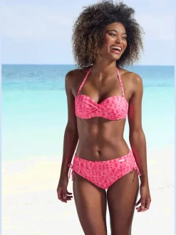 Bas de maillot de bain à motifs réglable et taille haute