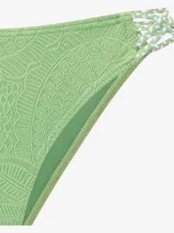 Bas de maillot de bain à motif structuré et détails tressés