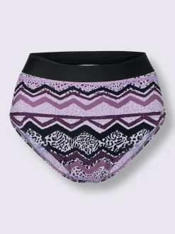 Bas de maillot de bain à motif zigzag et large bordure