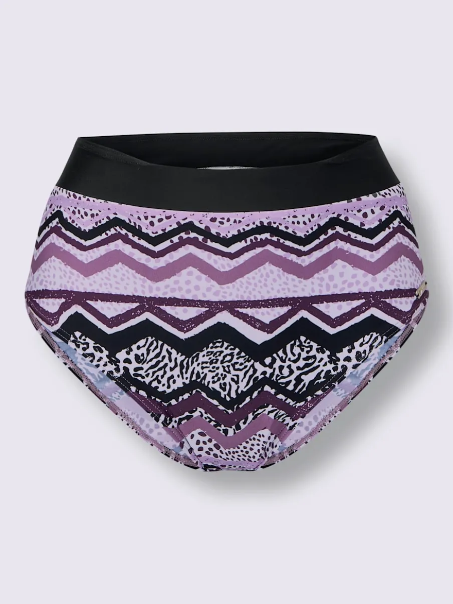 Bas de maillot de bain à motif zigzag et large bordure