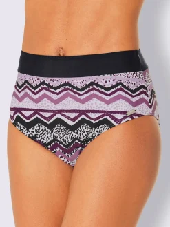 Bas de maillot de bain à motif zigzag et large bordure
