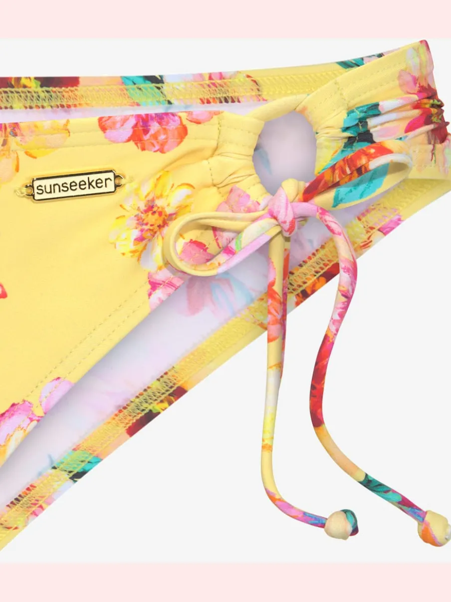 Bas de maillot de bain à nouer avec design floral et microfibre douce