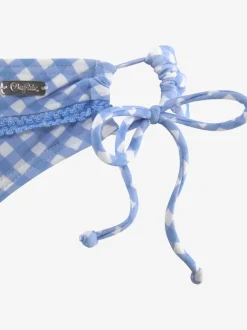 Bas de maillot de bain à nouer avec motifs vichy et bordures décoratives