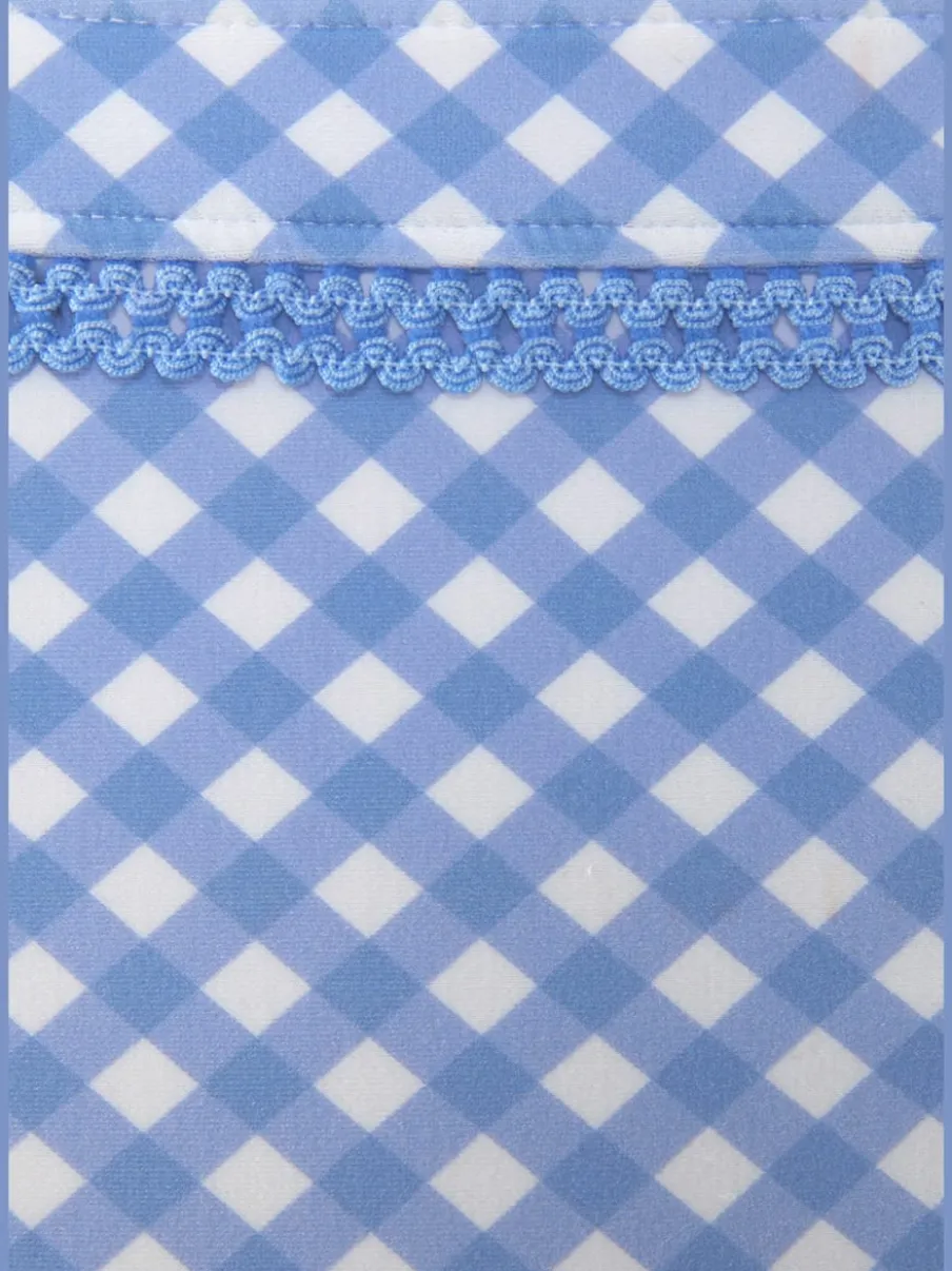 Bas de maillot de bain à nouer avec motifs vichy et bordures décoratives
