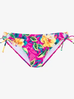 Bas de maillot de bain à nouer sur le côté avec motifs floraux