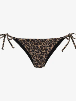 Bas de maillot de bain à nouer sur le côté en imprimé léopard