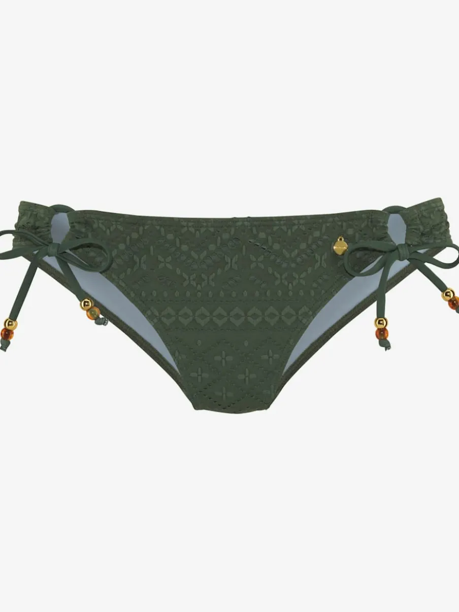 Bas de maillot de bain à nouer sur les côtés en matière structurée